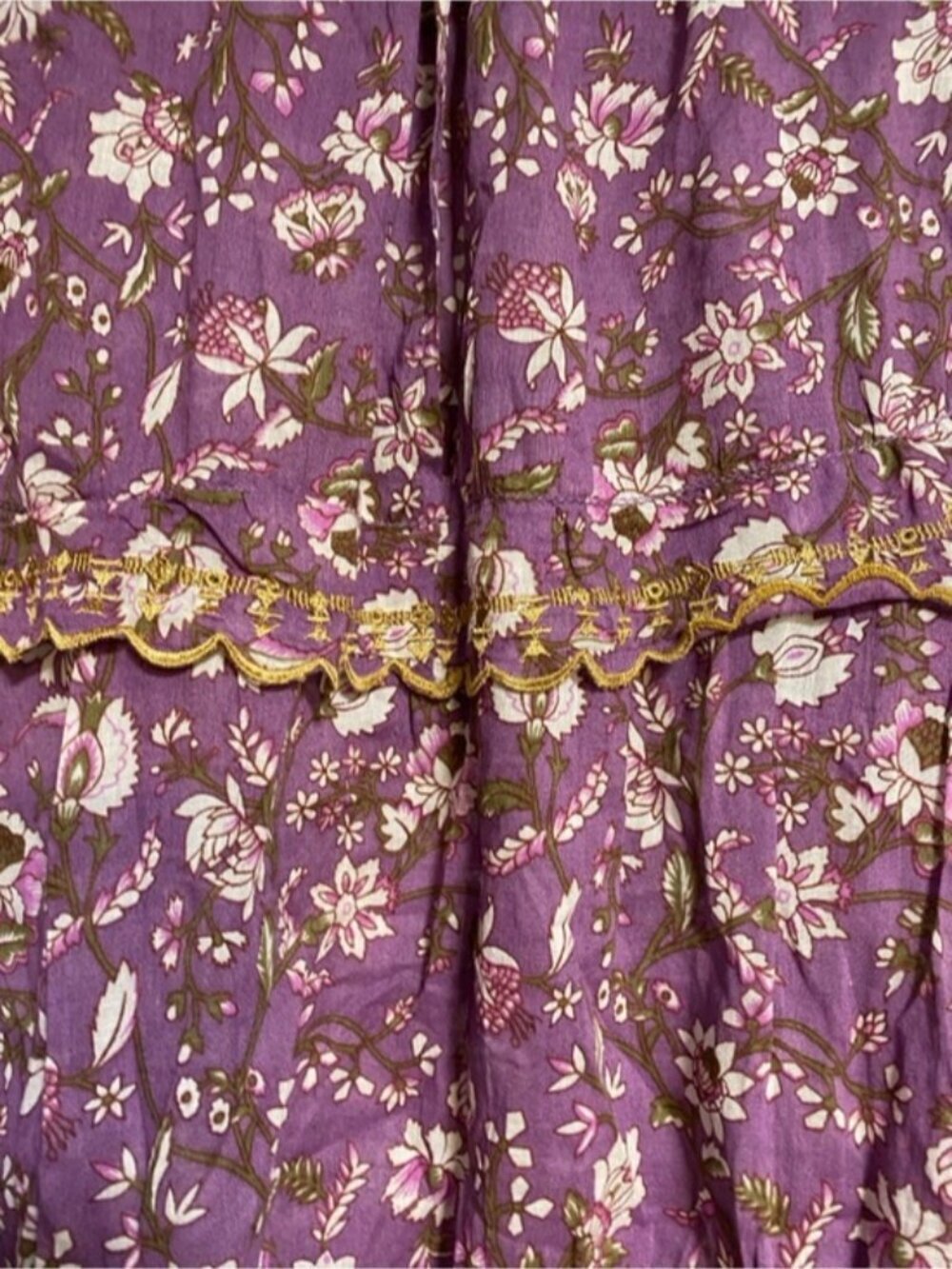 Isabel Marant Étoile Floral Ruffle Blouse Size 36 Purple Boho Cotton - Picture 10 of 12